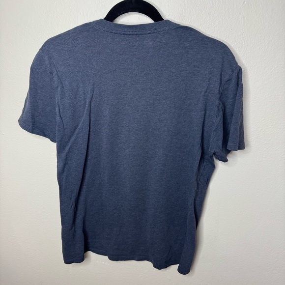 Everlane Mens Organic Tee Blue Cotton V-Neck T-Shirt Classic Fit Short Sleeve - Picture 6 of 6